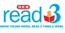 HEB Read 3 Grow Young Minds, Read Three Times a Week logo