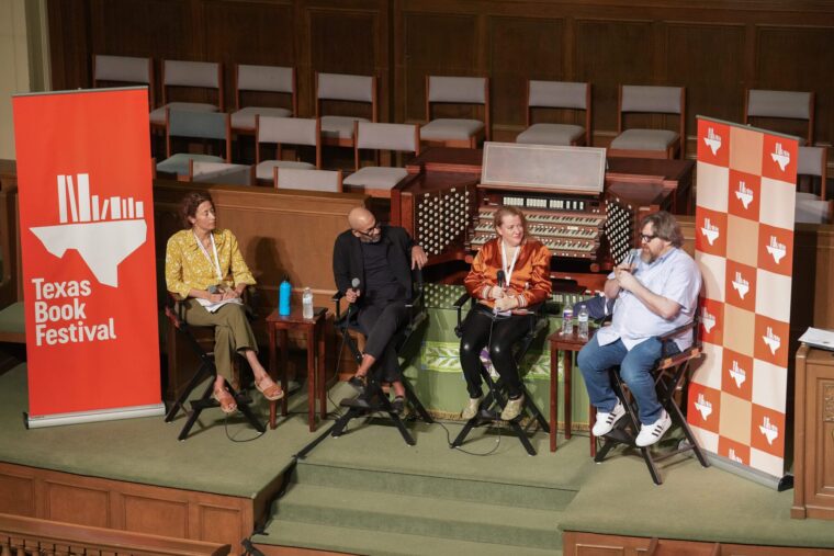 May Cobb, Rumann Alam, and Ernest Cline at the Texas Book Festival